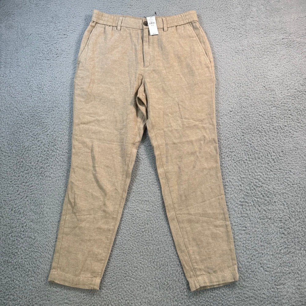 Banana Republic Athletic Fit Linen Cotton Pants Khaki 28x25 NWT 583343-01-1